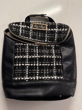 Itzy Ritzy Chill Like a Boss Houndstooth Tweed Bottle Bag